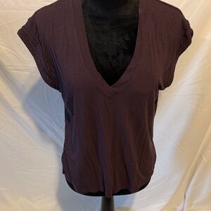 Express Women's V-Neck Top - Deep Purple